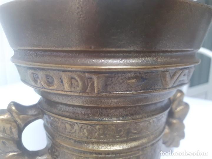 Antig&uuml;edades: Almirez marcado 1607 - Foto 3