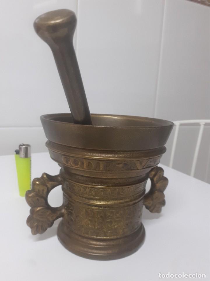 Antig&uuml;edades: Almirez marcado 1607 - Foto 2