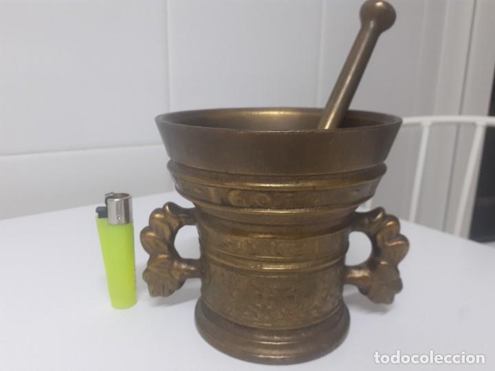 Antig&uuml;edades: Almirez marcado 1607 - Foto 1