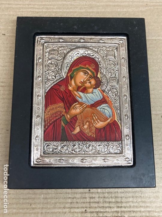 Antig&uuml;edades: Cuadro religioso con estampado de plata - Foto 1