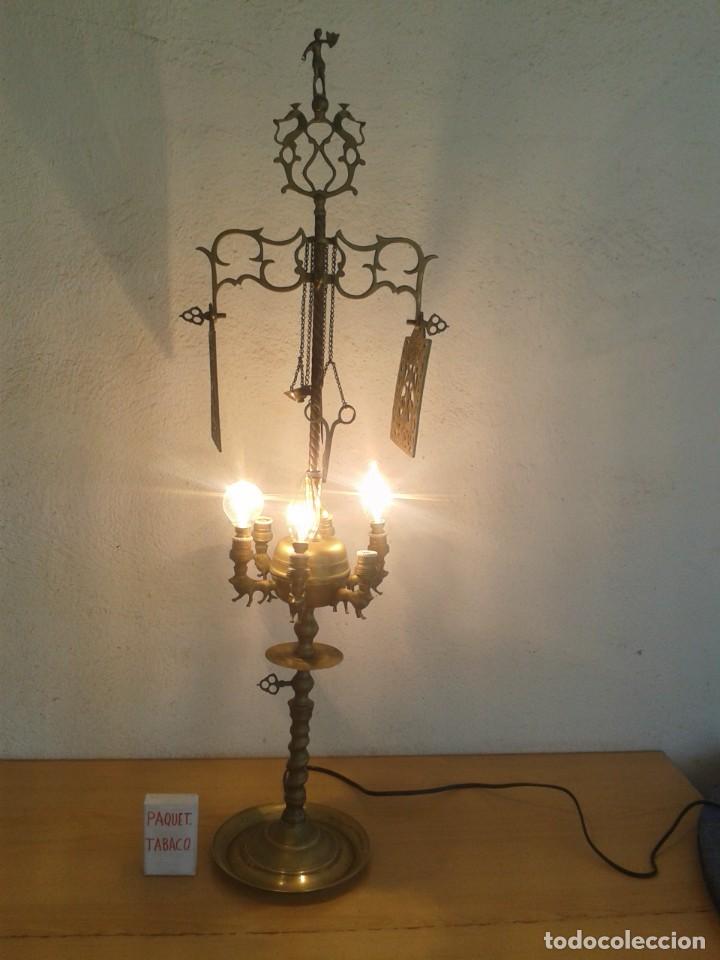 candil - antigua lampara de aceite en bronce - Buy Antique lamps on  todocoleccion