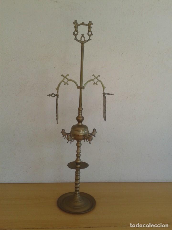 candil - antigua lampara de aceite en bronce - Buy Antique lamps on  todocoleccion