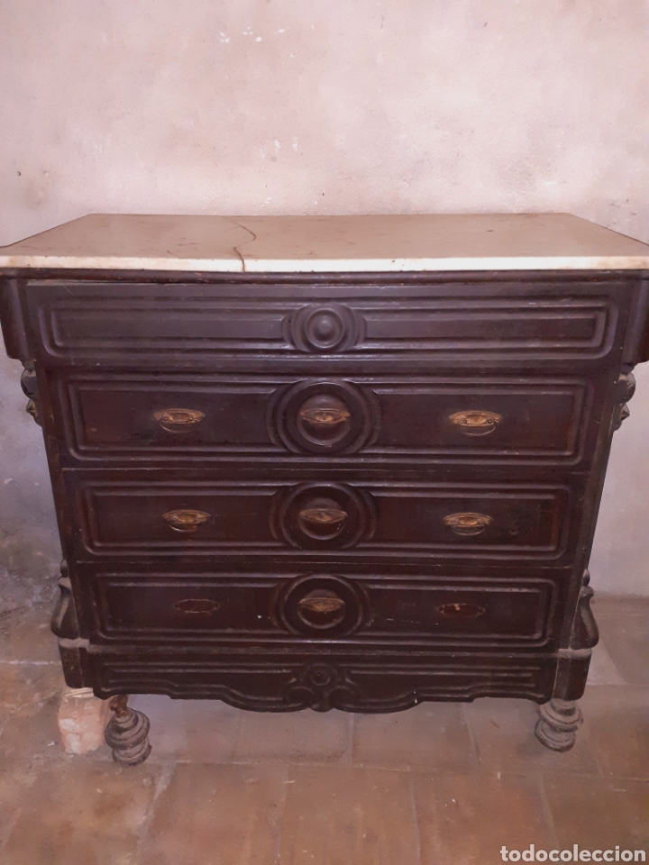 Antig&uuml;edades: Cajonera negra antigua - Foto 1