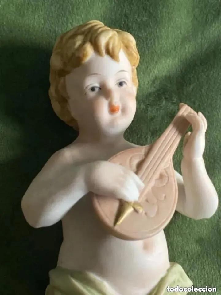 Antig&uuml;edades: FIGURA ANGELITO TOCANDO EL LAUD - Foto 2