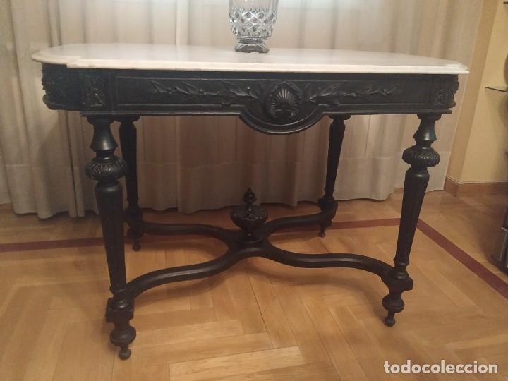 Antig&uuml;edades: Mesa con tapa de marmol - Foto 2