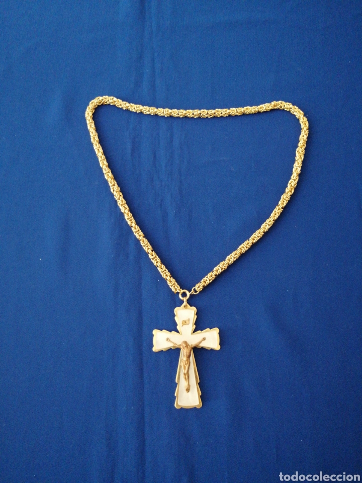 Antig&uuml;edades: CRUCIFIJO CON CADENA ANTIGUO - Foto 2
