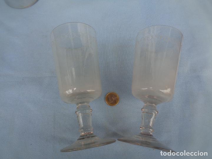 Oggetti Antichi: PAREJA DE ANTIGUAS COPAS SOPLADAS DE SANTA LUC&Iacute;A, CARTAGENA. MURCIA
