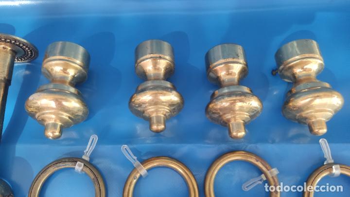 Antig&uuml;edades: LOTE DE CORTINERO EN BRONCE Y LATON - Foto 3