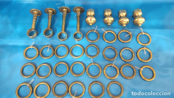 Antig&uuml;edades: LOTE DE CORTINERO EN BRONCE Y LATON - Foto 1