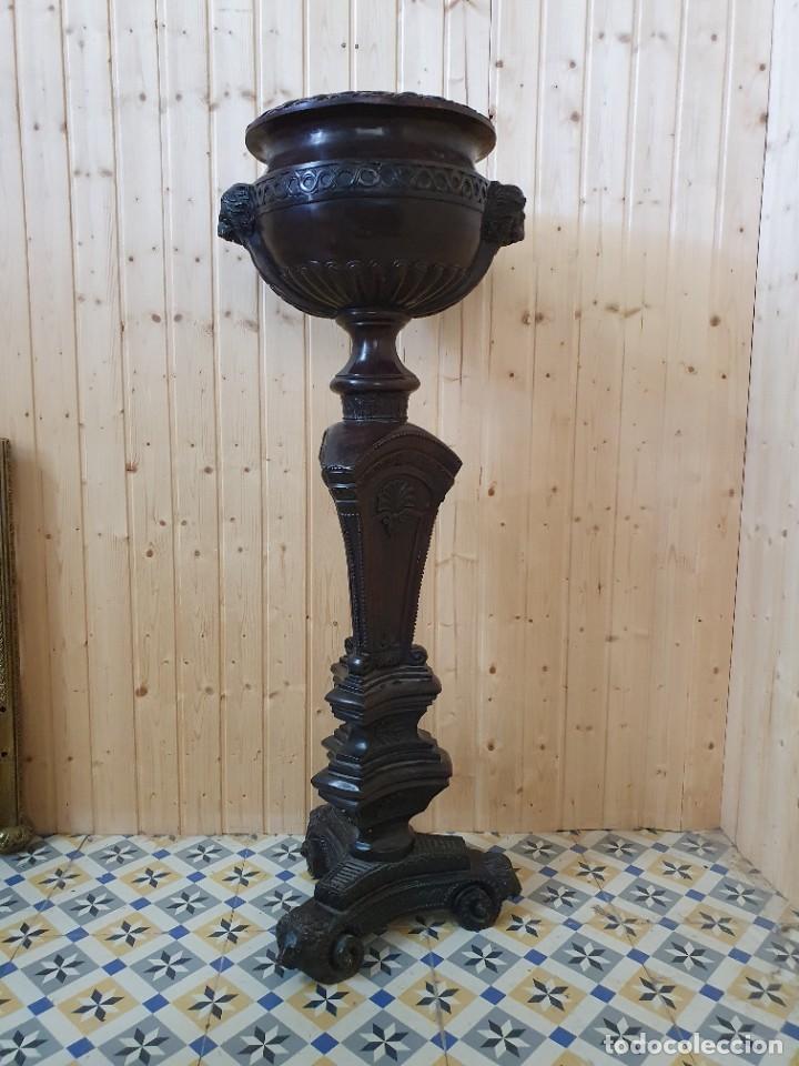 Antig&uuml;edades: PAREJA DE MACETEROS DE BRONCE AL ESTILO FRANCES S.XIX - Foto 9