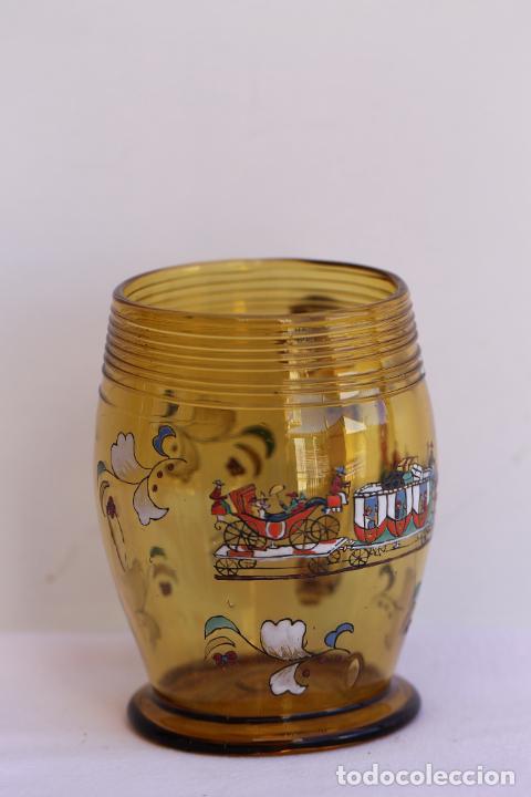 Antig&uuml;edades: JARRA DE CRISTAL ESMALTADA GORDIOLA - Foto 2