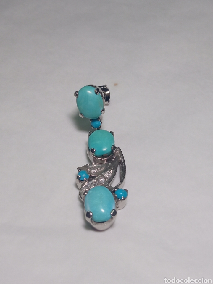 Antig&uuml;edades: Pendientes plata y turquesa - Foto 2