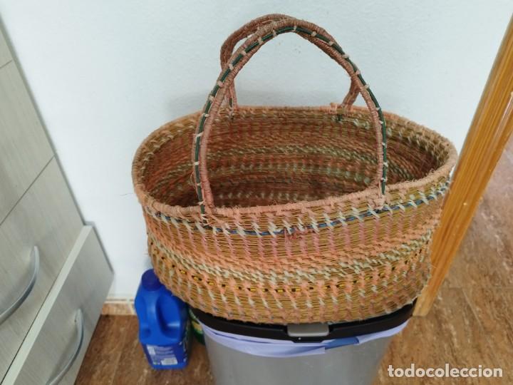Antig&uuml;edades: Cesta esparto cuerda y cable - Foto 1