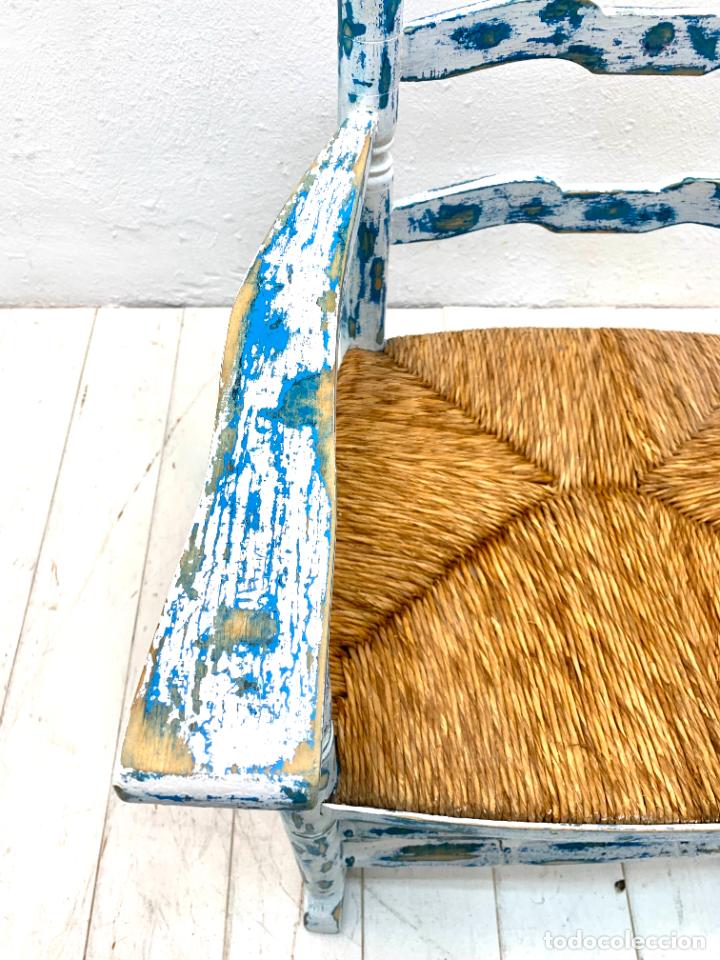 Antig&uuml;edades: ANTIGUA MECEDORA DE PINO Y ENEA, - Foto 6