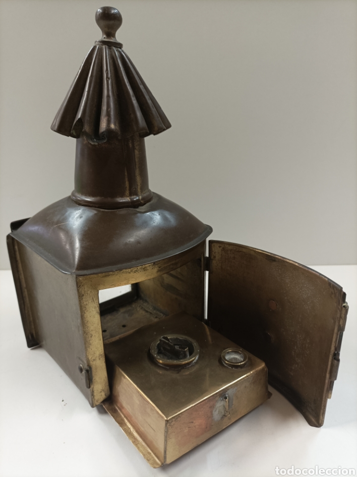 Antig&uuml;edades: Farol Candil l&aacute;mpara lat&oacute;n bronce - Foto 5