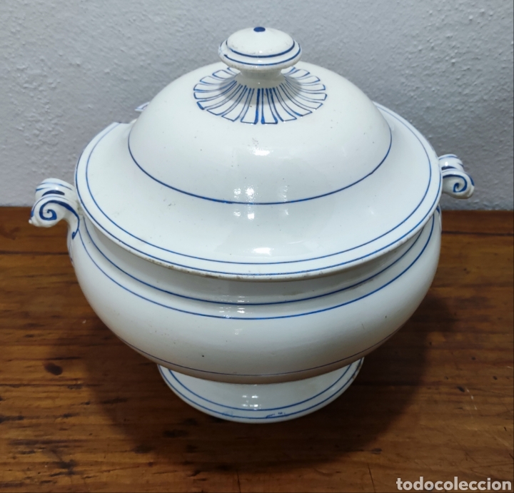 Antig&uuml;edades: Sopera Pickman - Rayado azul - Final S.XIX - Foto 2