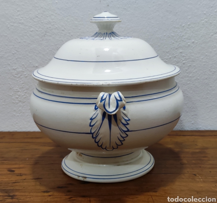 Antig&uuml;edades: Sopera Pickman - Rayado azul - Final S.XIX - Foto 4