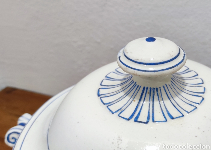Antig&uuml;edades: Sopera Pickman - Rayado azul - Final S.XIX - Foto 6