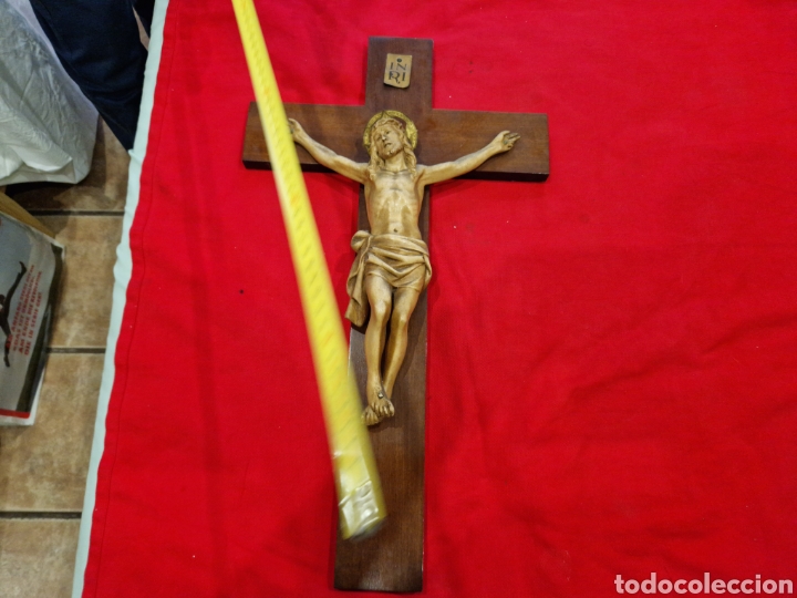 Antig&uuml;edades: CRISTO ANTIGUO EN MADERA Y ESTUCO - Foto 9