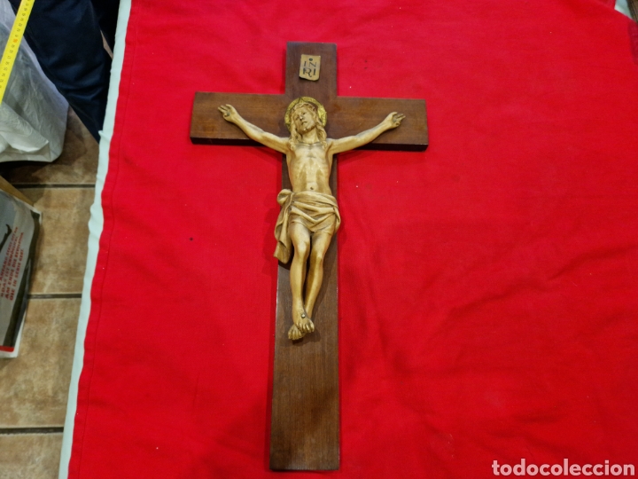 Antig&uuml;edades: CRISTO ANTIGUO EN MADERA Y ESTUCO - Foto 1