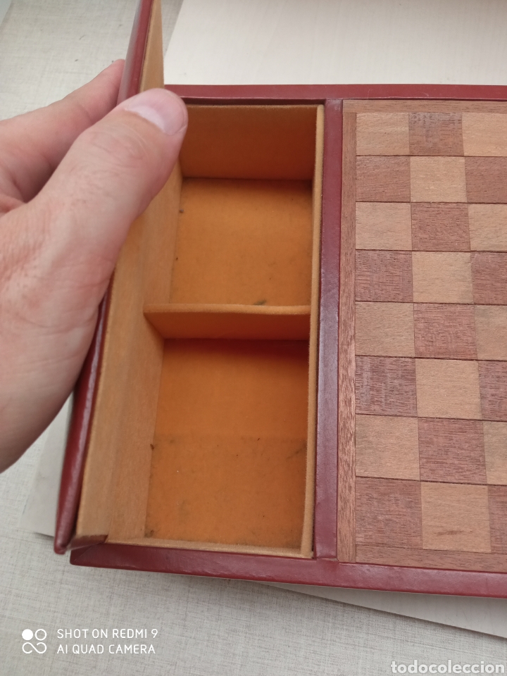 Antig&uuml;edades: Estuche antiguo ajedrez/damas - Foto 4