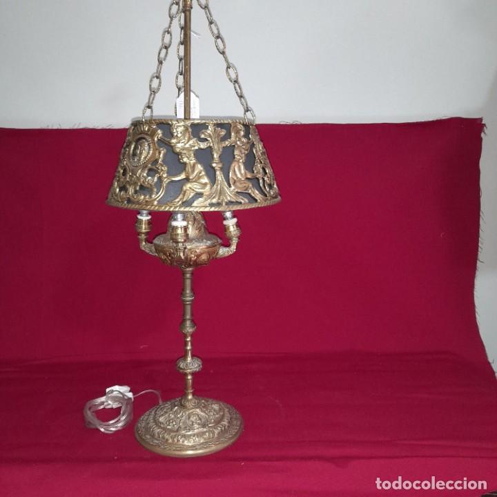 Antig&uuml;edades: L&aacute;mpara de sobremesa en bronce - Foto 2