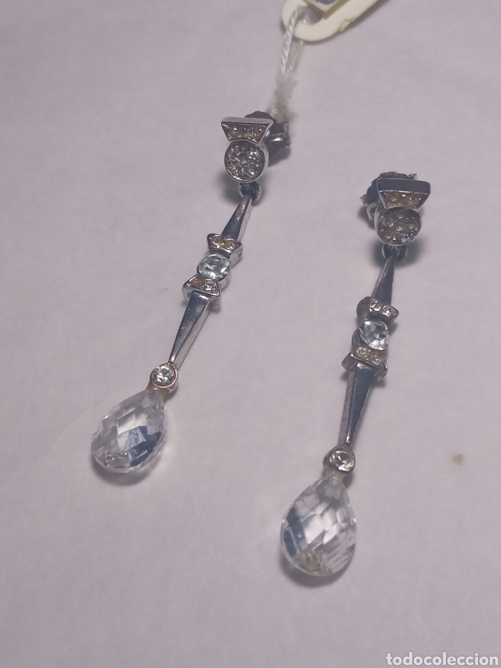 Antig&uuml;edades: Pendiente plata y circonitas + - Foto 1