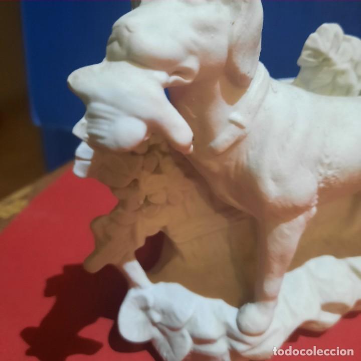 Antig&uuml;edades: Antigua perro de porcelana de biscuit - Foto 8