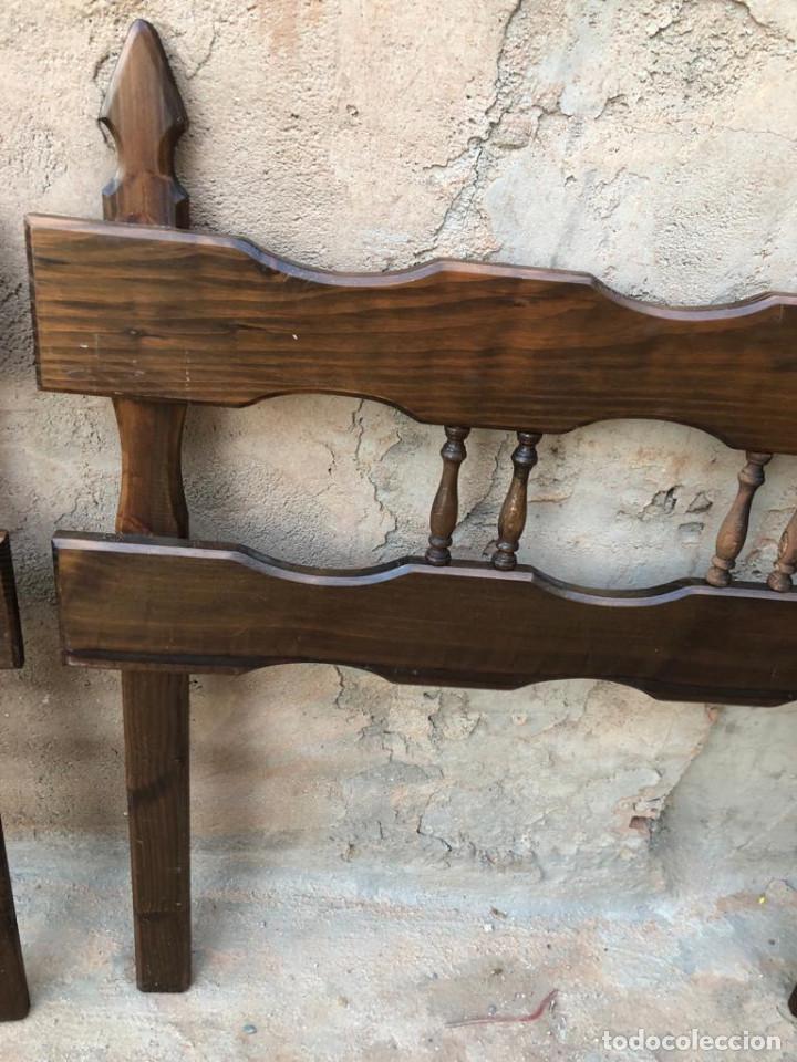 Antig&uuml;edades: LOTE 2 CABECEROS CASTELLANO DE MADERA MACIZA. - Foto 3