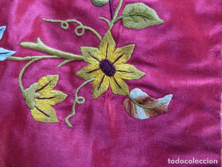 Antig&uuml;edades: FABULOSA COLCHA DE SEDA S.XIX - Foto 10
