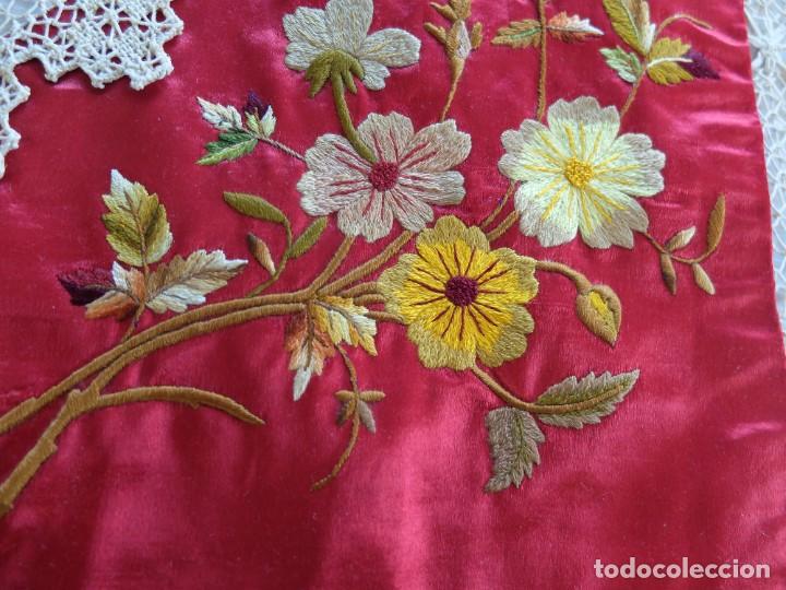 Antig&uuml;edades: FABULOSA COLCHA DE SEDA S.XIX - Foto 15