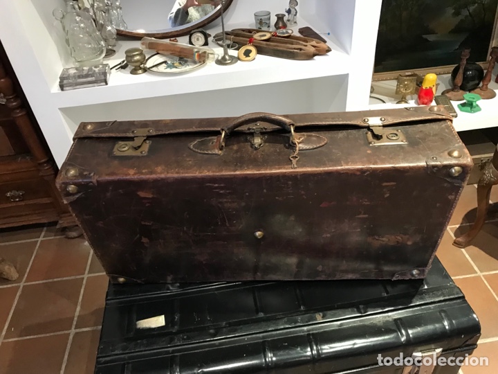 Antig&uuml;edades: Maleta de Viaje en Piel - Foto 5