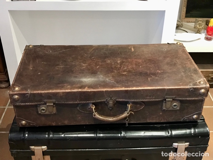 Antig&uuml;edades: Maleta de Viaje en Piel - Foto 1