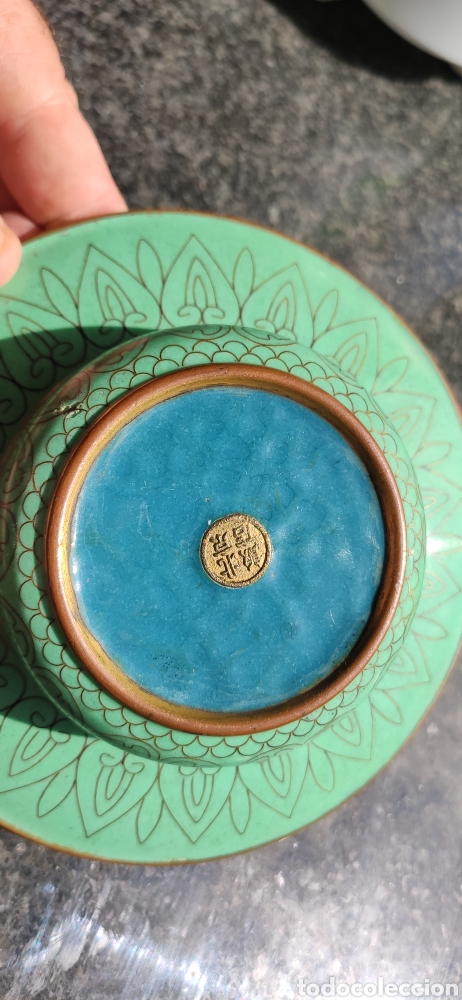 Antig&uuml;edades: Cloisonne chino cenicero - Foto 3