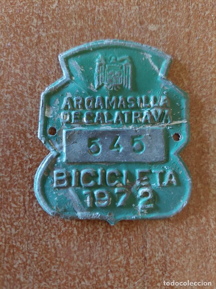 Antig&uuml;edades: Matricula bicicleta Argamasilla Calatrava 1972