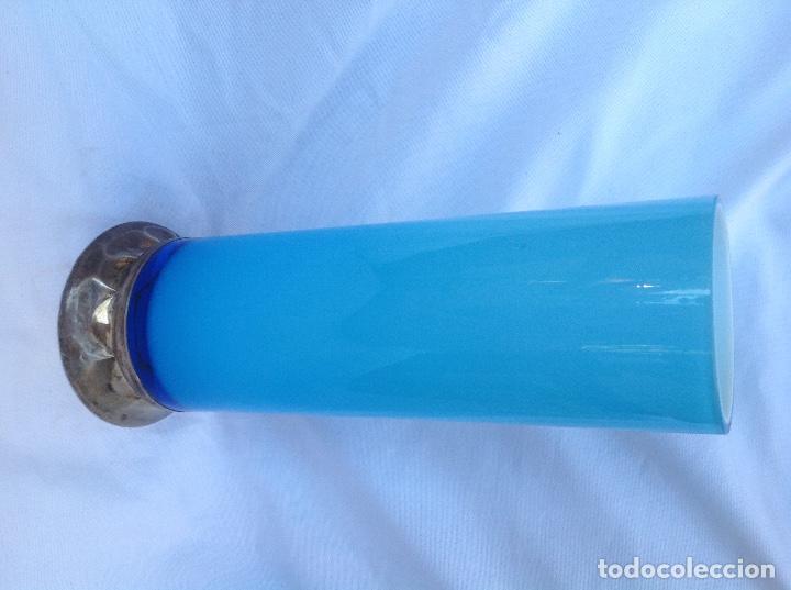 Antig&uuml;edades: Jarr&oacute;n de cristal doblado y plata. A&ntilde;os 60 - Foto 2