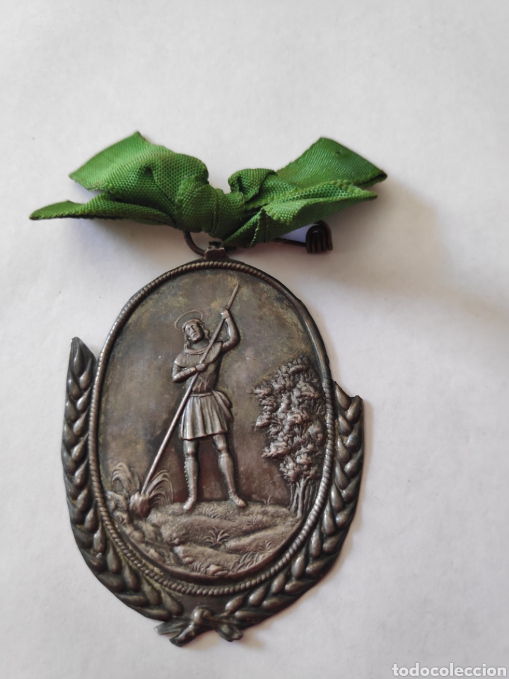 Antig&uuml;edades: Alfiler Medalla Religioso - Foto 2