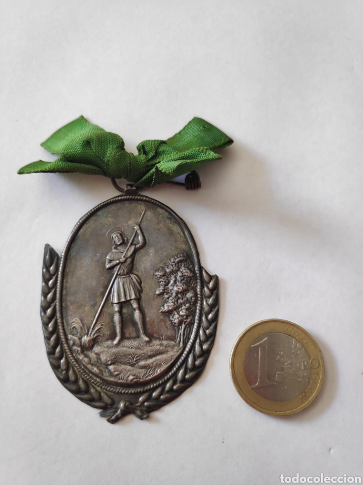 Antig&uuml;edades: Alfiler Medalla Religioso - Foto 3
