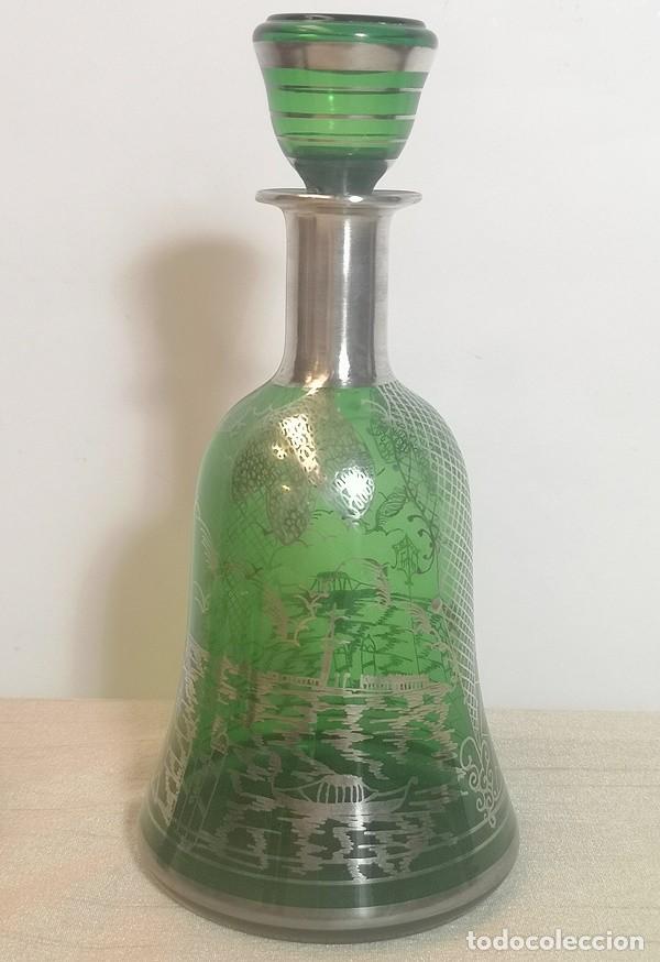 Antig&uuml;edades: Botella Cristal y Plata con Vasos - Foto 5