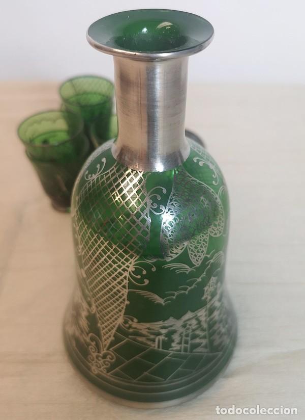 Antig&uuml;edades: Botella Cristal y Plata con Vasos - Foto 10