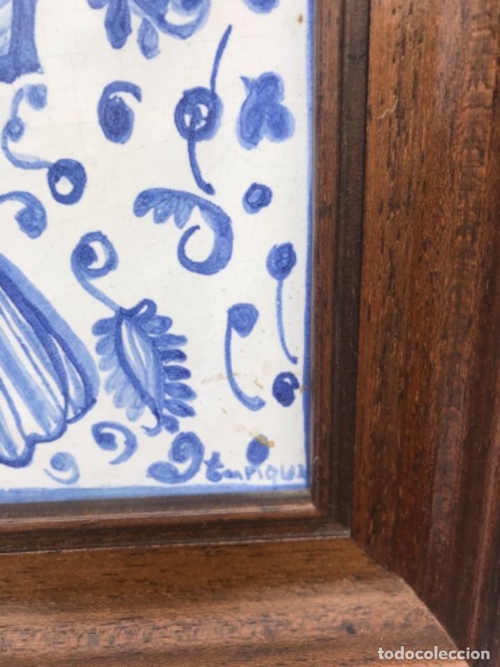 Antig&uuml;edades: Azulejo, pintado,y enmarcado - Foto 5