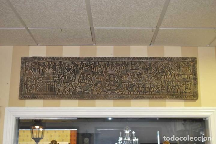 Antig&uuml;edades: PANEL DE MADERA O FRAGMENTO DE MADERA TALLADA - Foto 2
