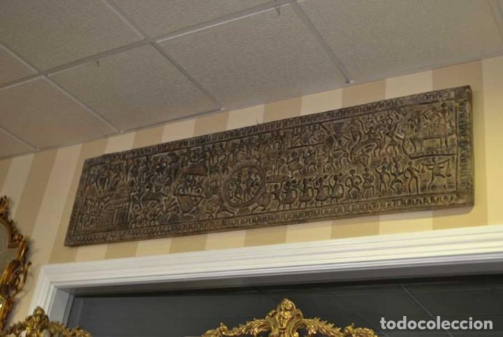 Antig&uuml;edades: PANEL DE MADERA O FRAGMENTO DE MADERA TALLADA - Foto 3