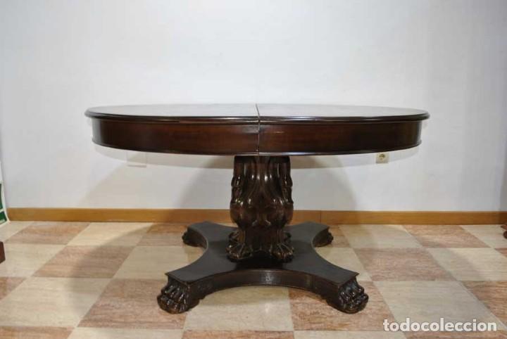 Antig&uuml;edades: ANTIGUA MESA TALLADA EN MADERA DE CAOBA - Foto 2