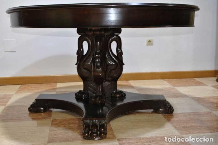 Antig&uuml;edades: ANTIGUA MESA TALLADA EN MADERA DE CAOBA - Foto 7