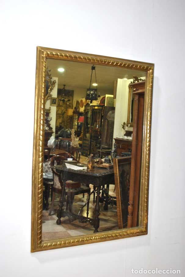 Antig&uuml;edades: ESPEJO RECTANGULAR DORADO - Foto 1