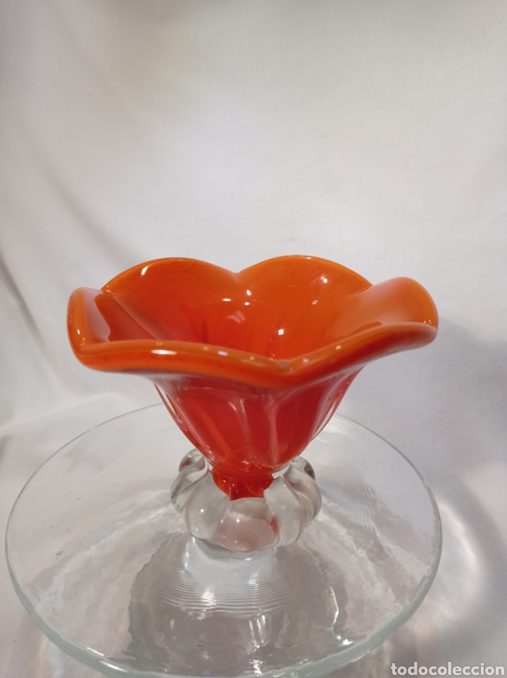 Antig&uuml;edades: RECIPIENTE DE CRISTAL BICOLOR DOBLADO - Foto 2