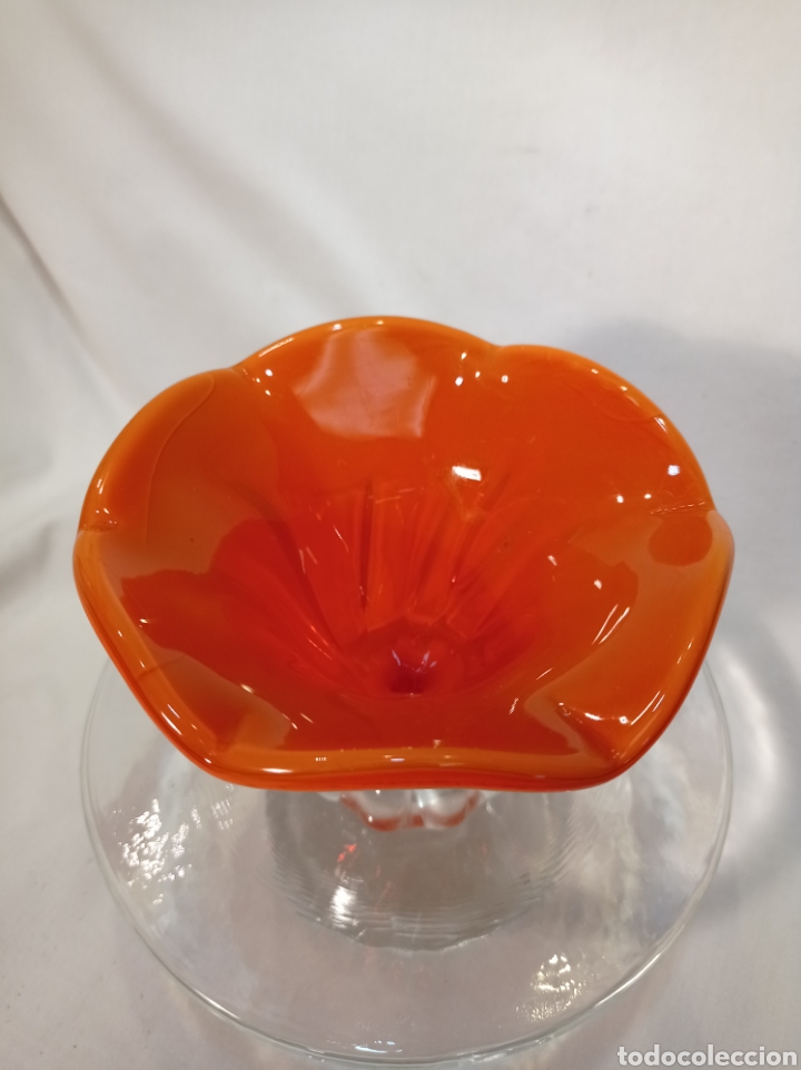 Antig&uuml;edades: RECIPIENTE DE CRISTAL BICOLOR DOBLADO - Foto 3
