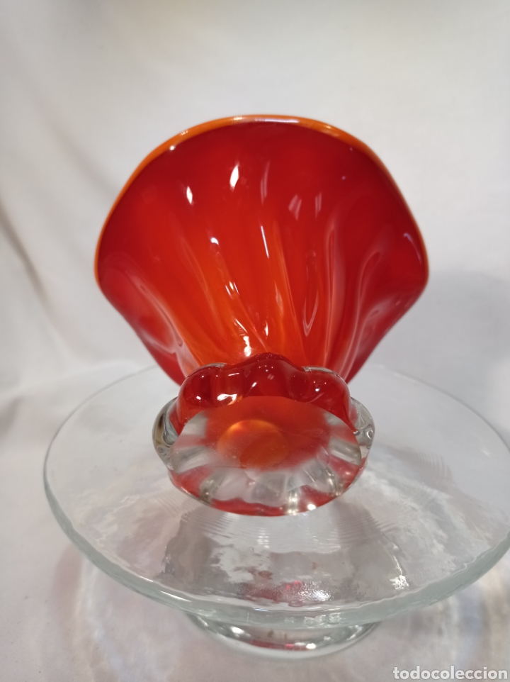 Antig&uuml;edades: RECIPIENTE DE CRISTAL BICOLOR DOBLADO - Foto 7