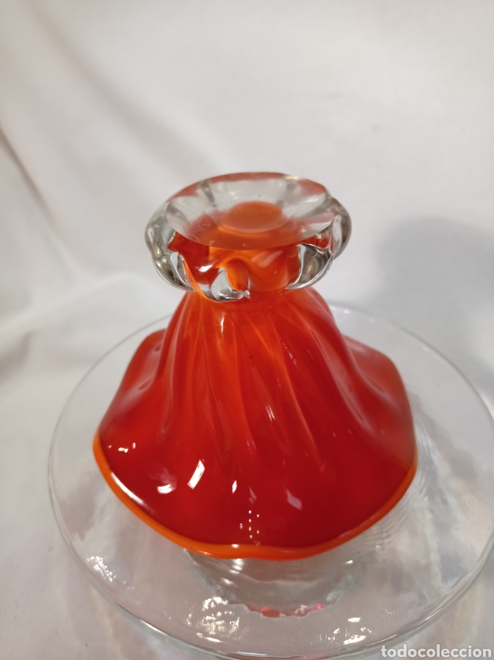 Antig&uuml;edades: RECIPIENTE DE CRISTAL BICOLOR DOBLADO - Foto 8